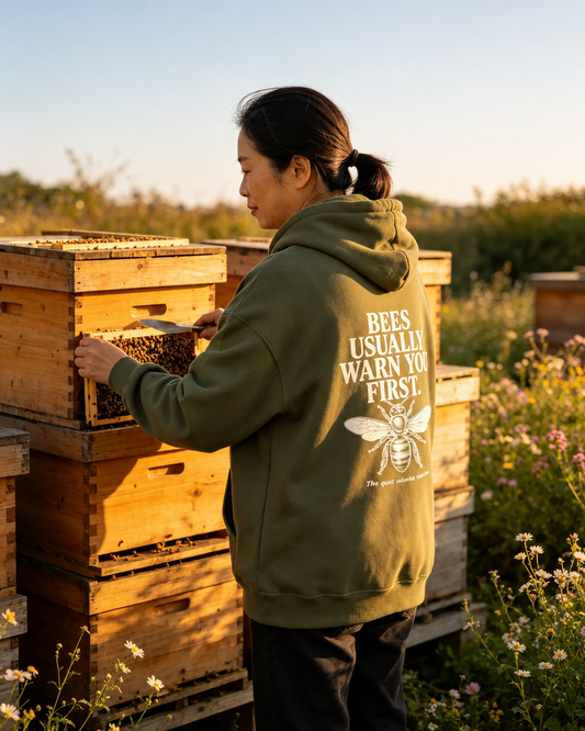 Bees Usually Warn You First Hoodie | Gift for Beekeepers