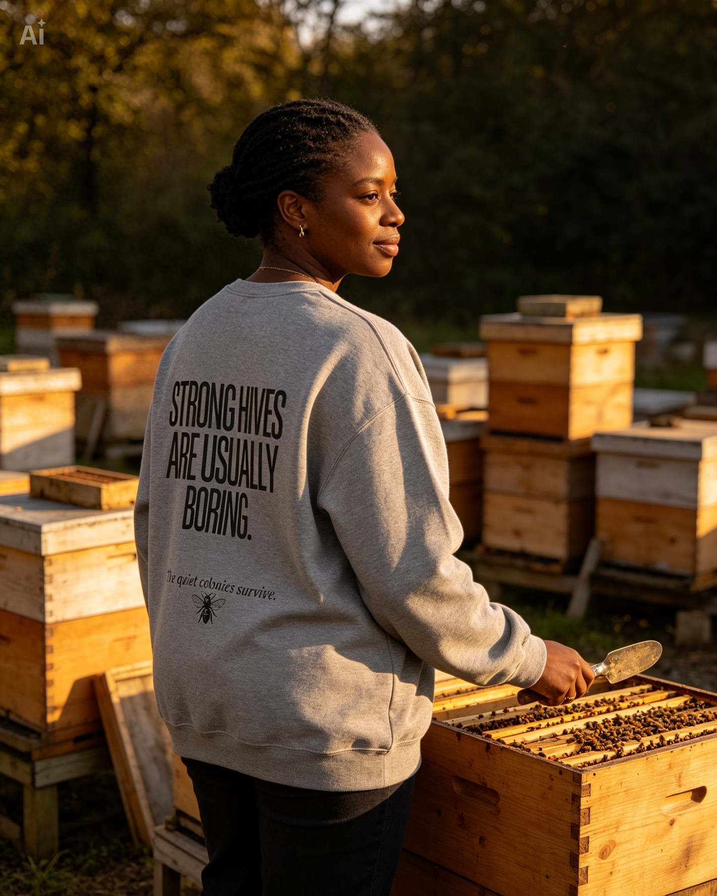 Strong Hives Are Usually Boring Crewneck | Gift for Beekeepers