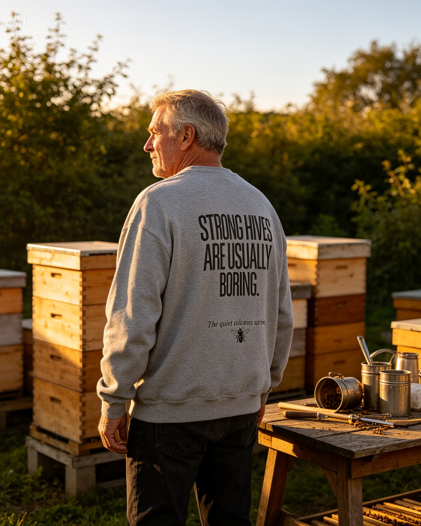Strong Hives Are Usually Boring Crewneck | Gift for Beekeepers
