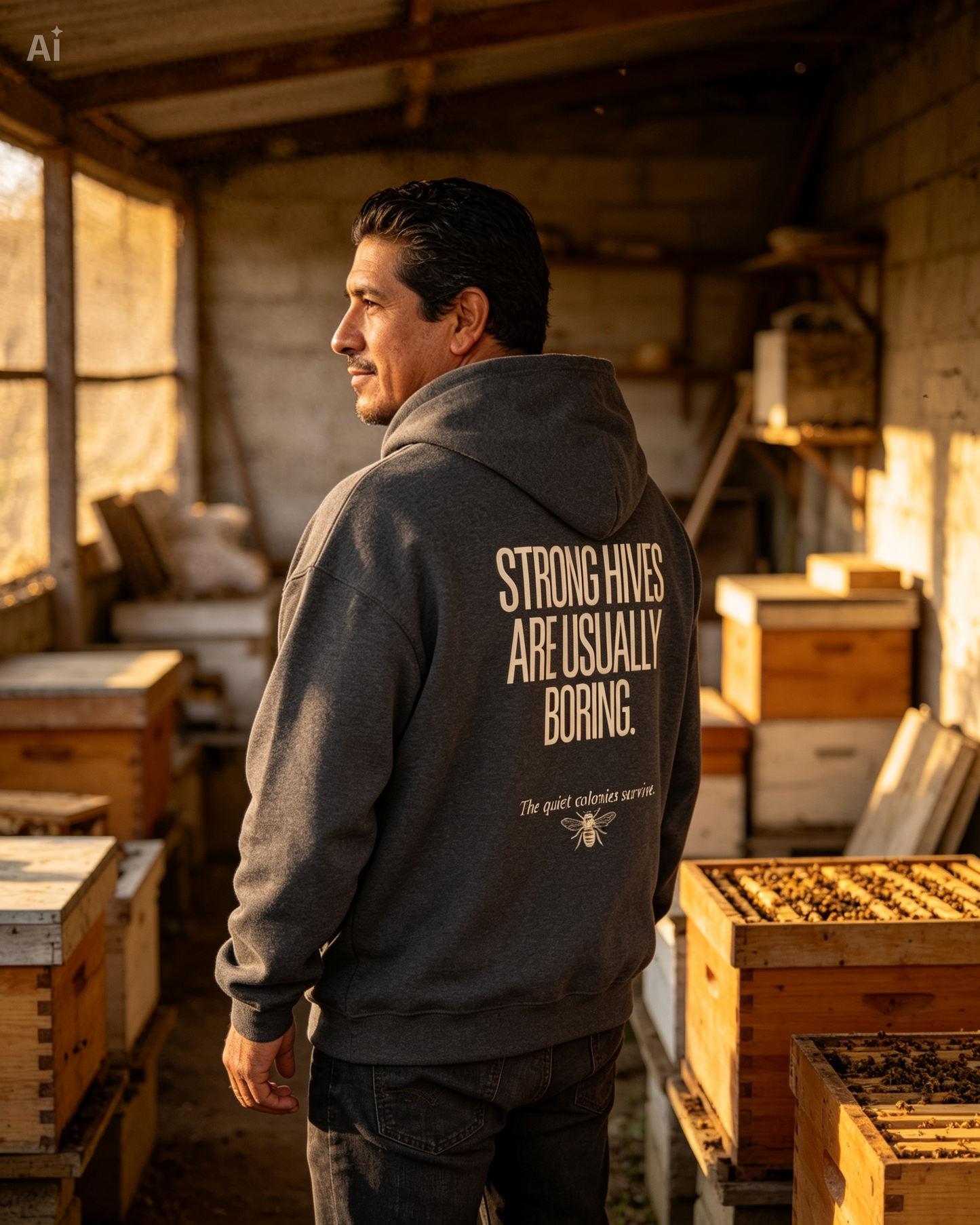 Strong Hives Are Usually Boring Crewneck Hoodie | Gift for Beekeepers