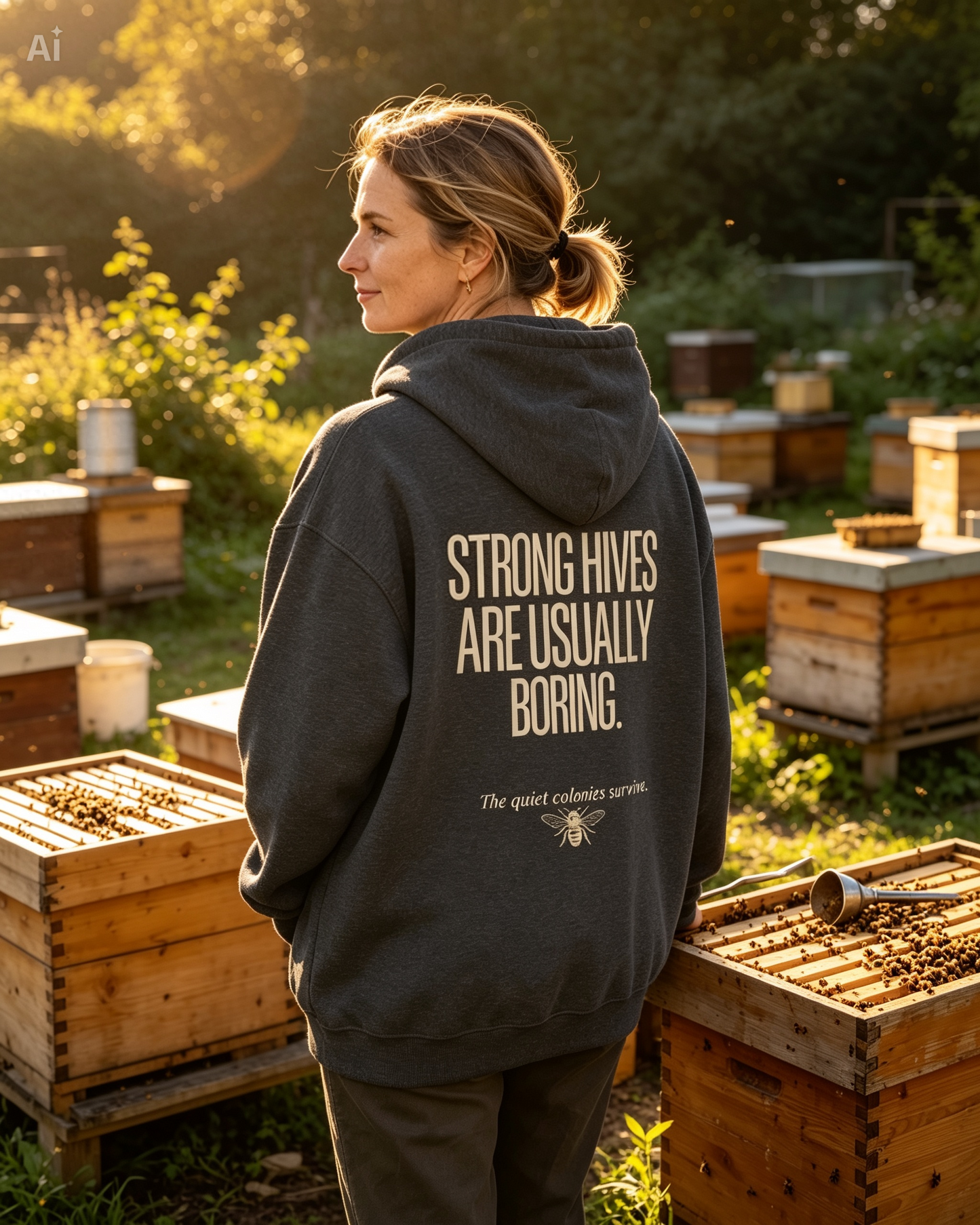 Strong Hives Are Usually Boring Crewneck Hoodie | Gift for Beekeepers