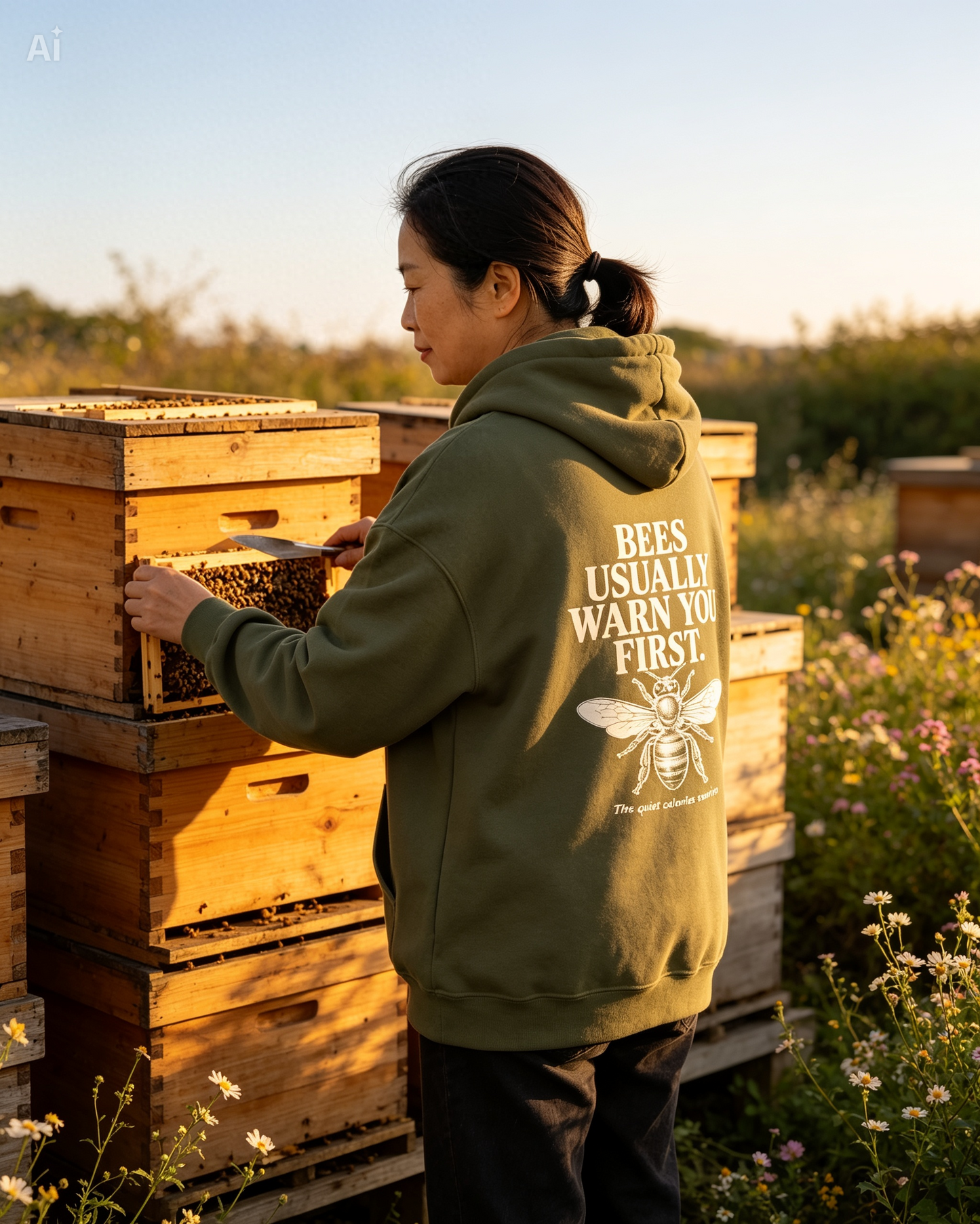 Bees Usually Warn You First Hoodie | Gift for Beekeepers