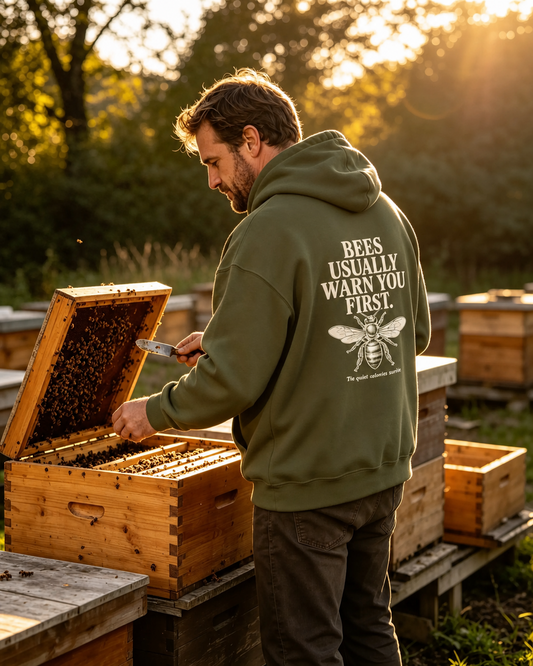 Bees Usually Warn You First Hoodie | Gift for Beekeepers