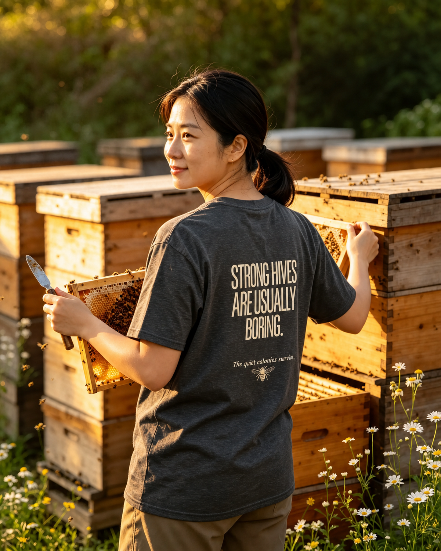 Strong Hives Are Usually Boring Tee | Gift for Beekeepers