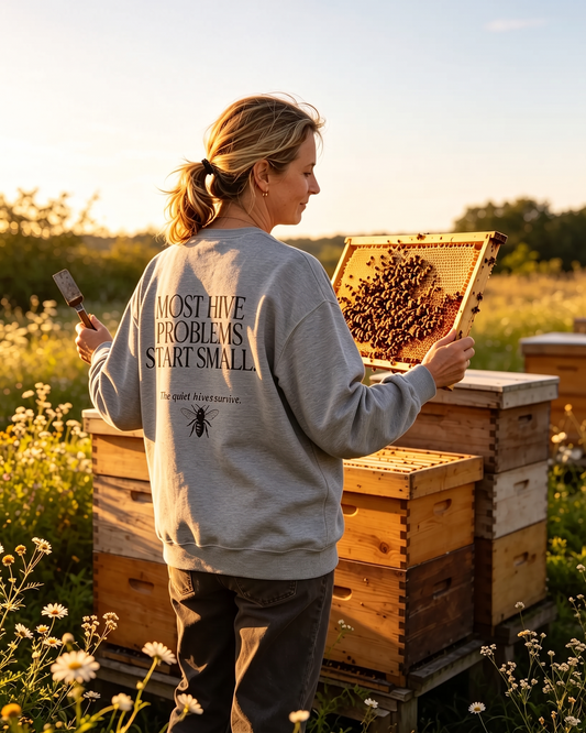 Most Hive Problems Start Small Crewneck | Gift for Beekeepers