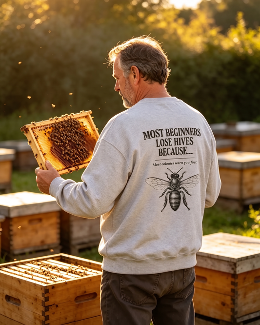 Most Beginners Lose Hives Because Crewneck | Gift for Beekeepers