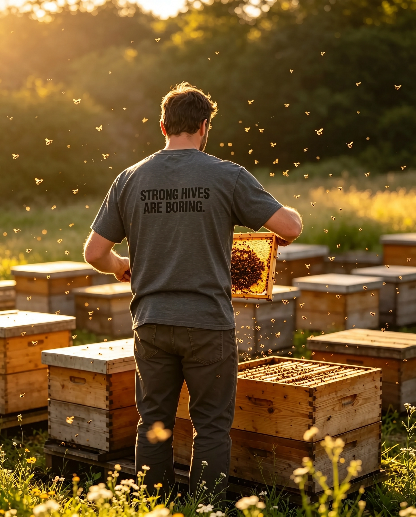 Strong Hives Are Boring. Tee | Gift for Beekeepers